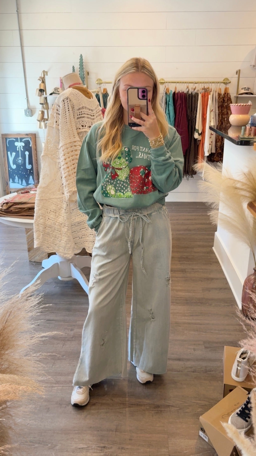 Wide Leg Denim Pants