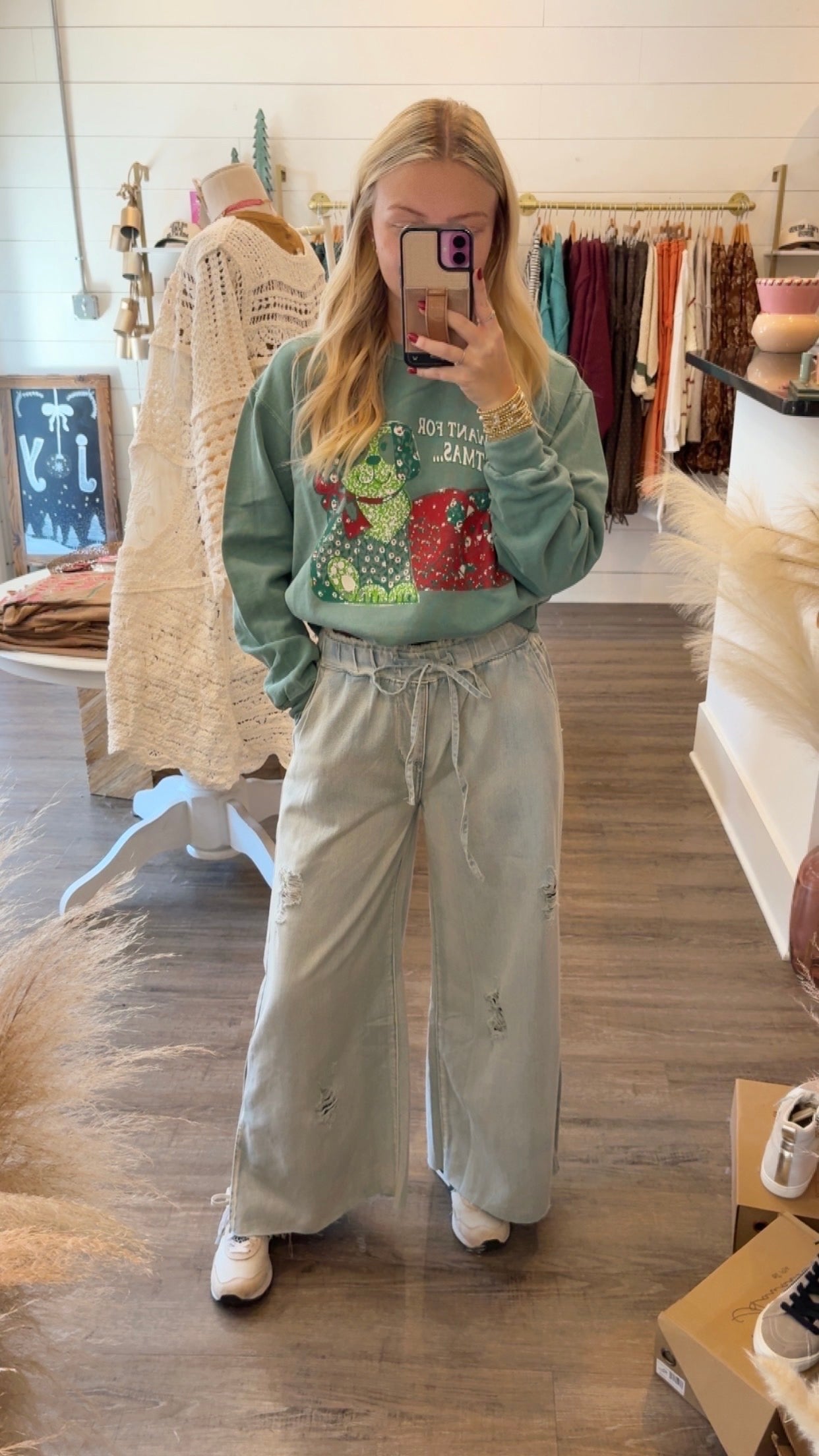 Wide Leg Denim Pants