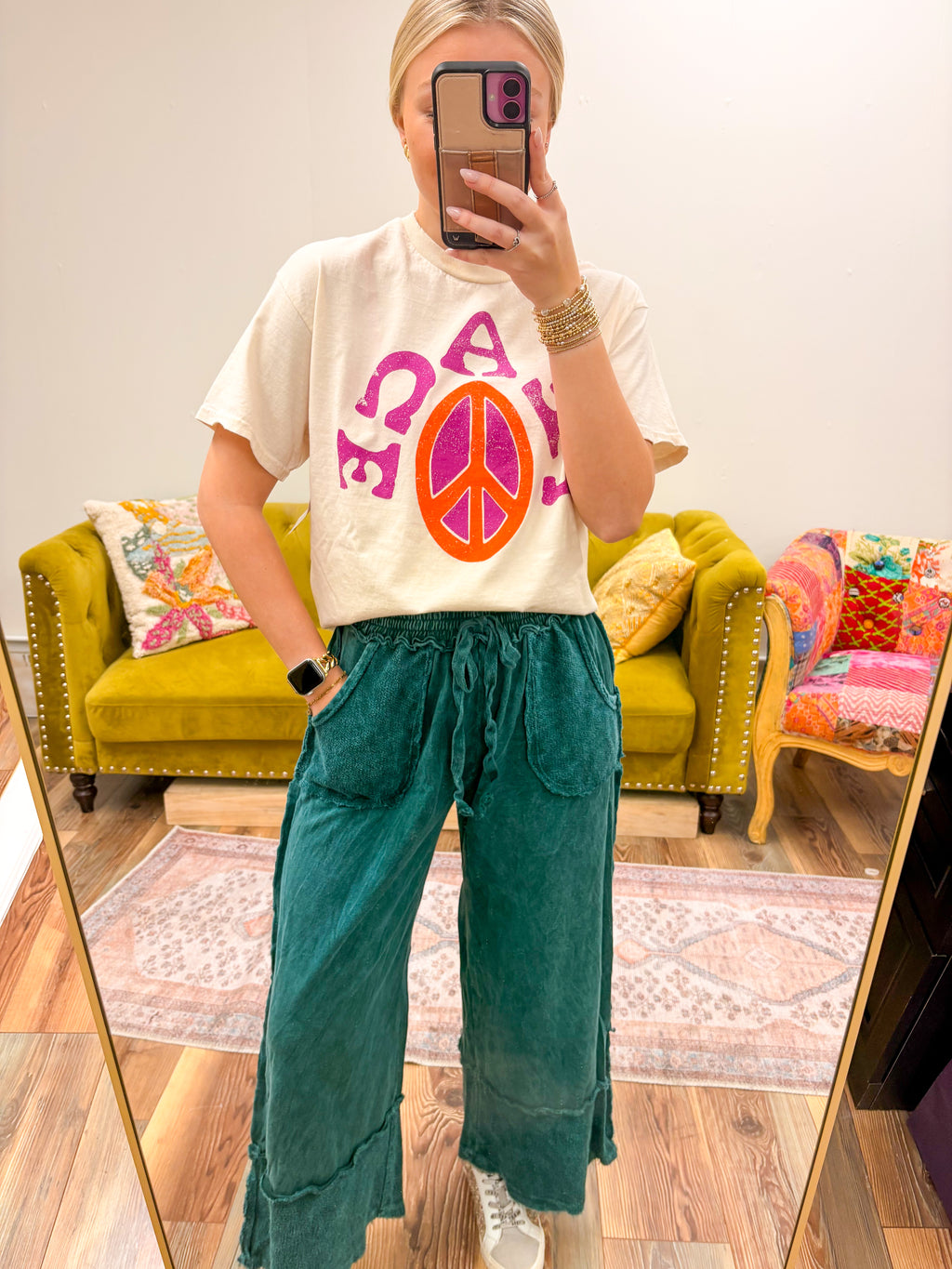 Green Wide Leg Pants