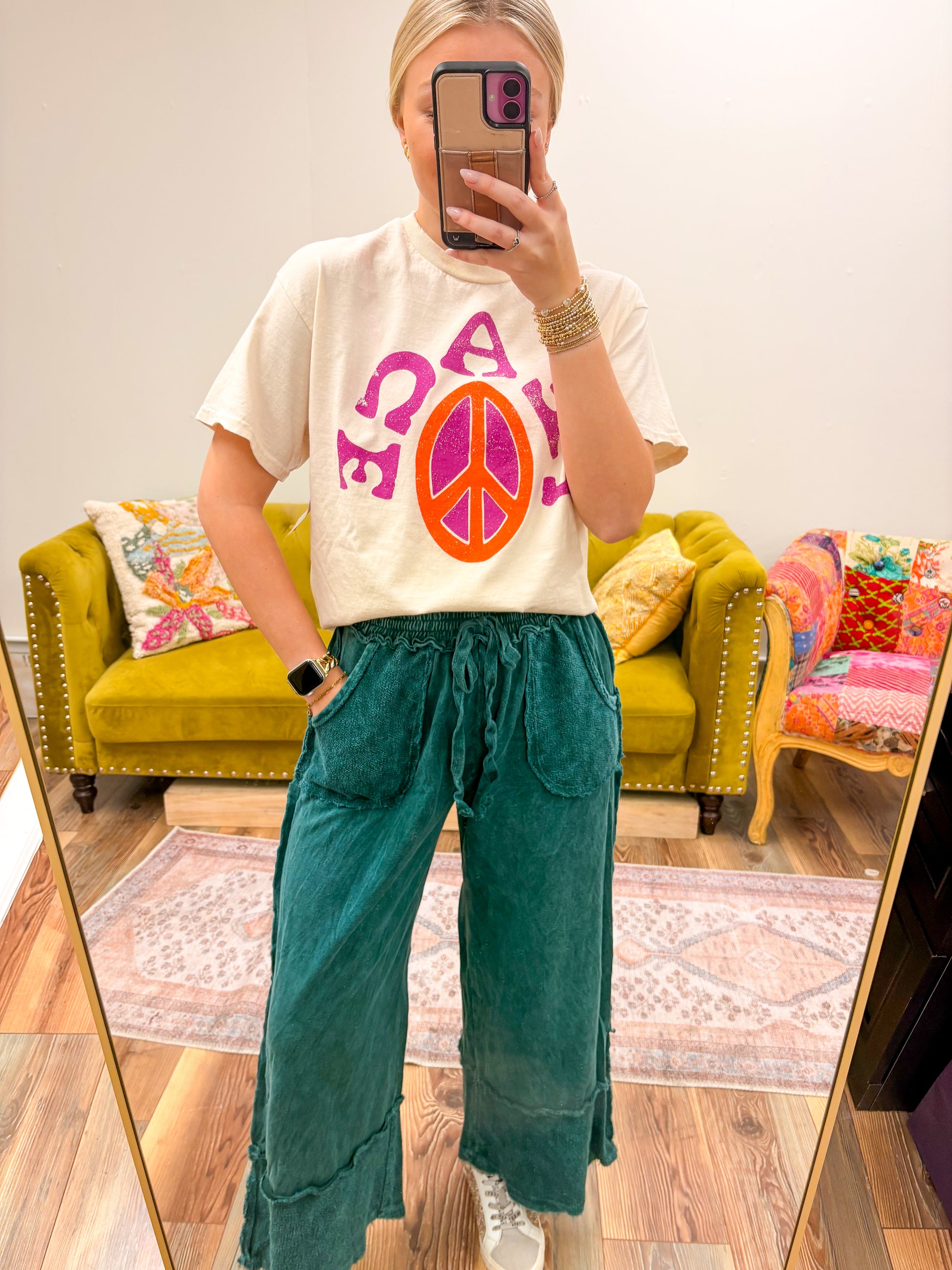 Green Wide Leg Pants