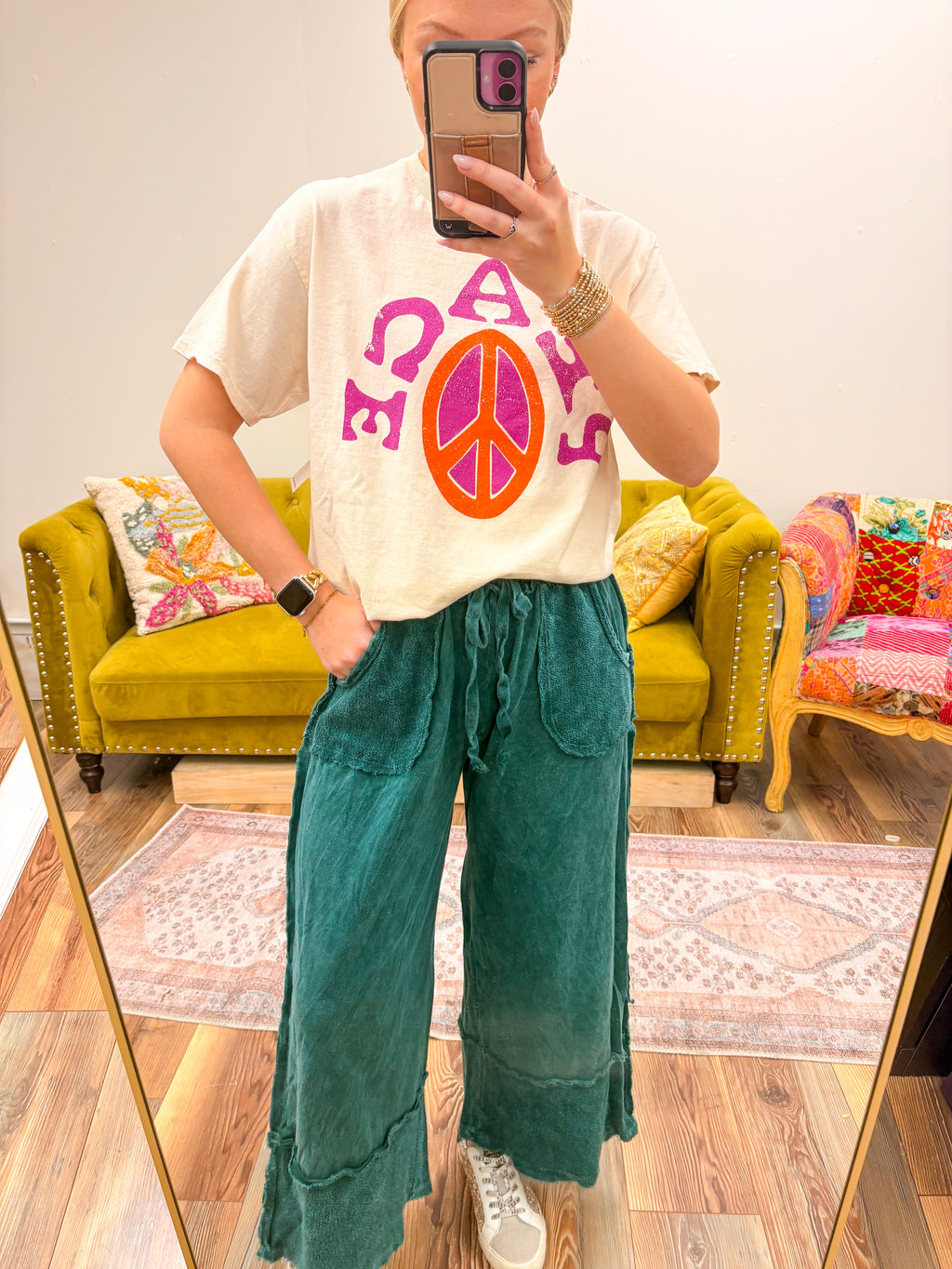 Green Wide Leg Pants