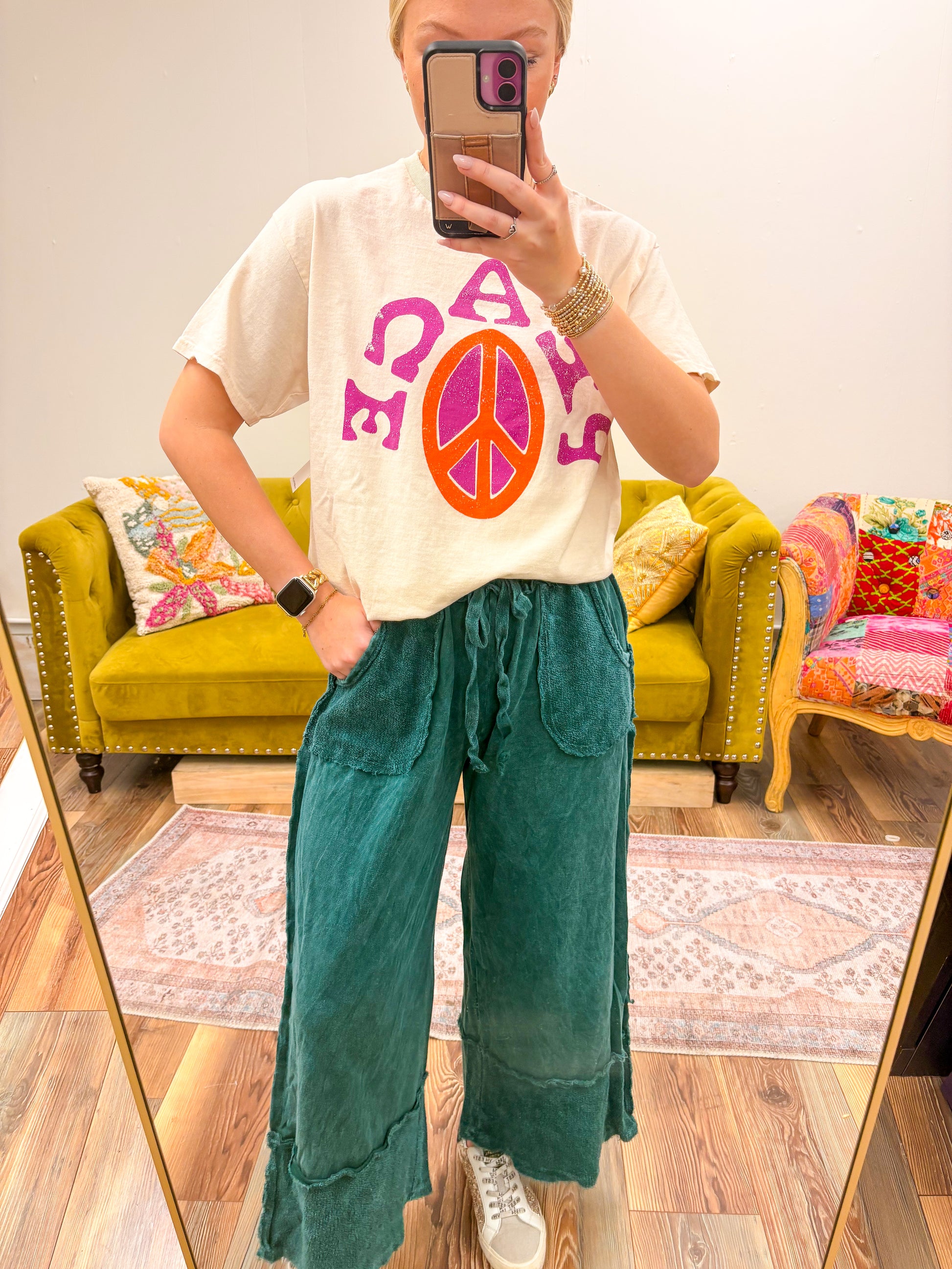 Green Wide Leg Pants