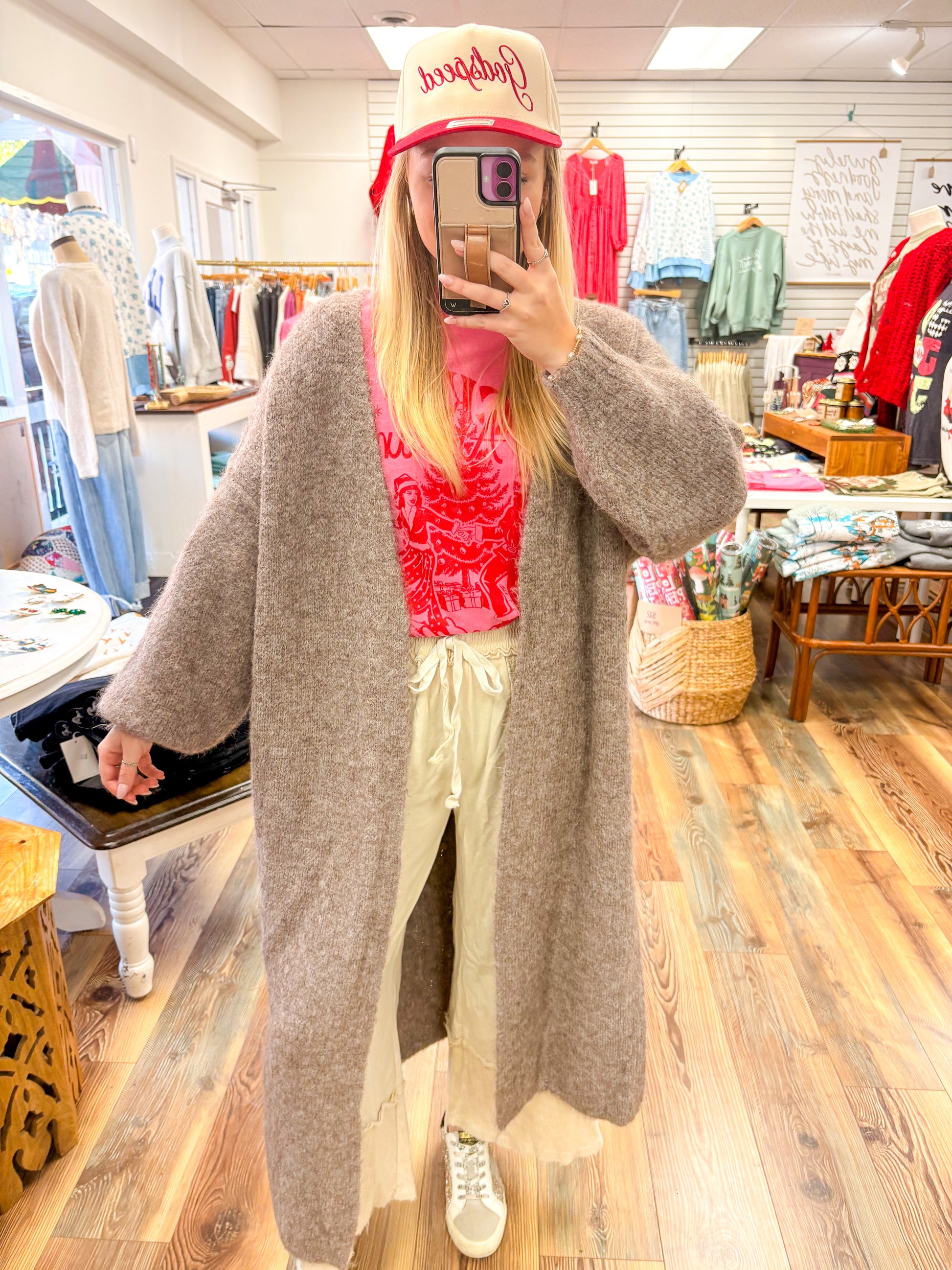Heather Brown Long Cardigan
