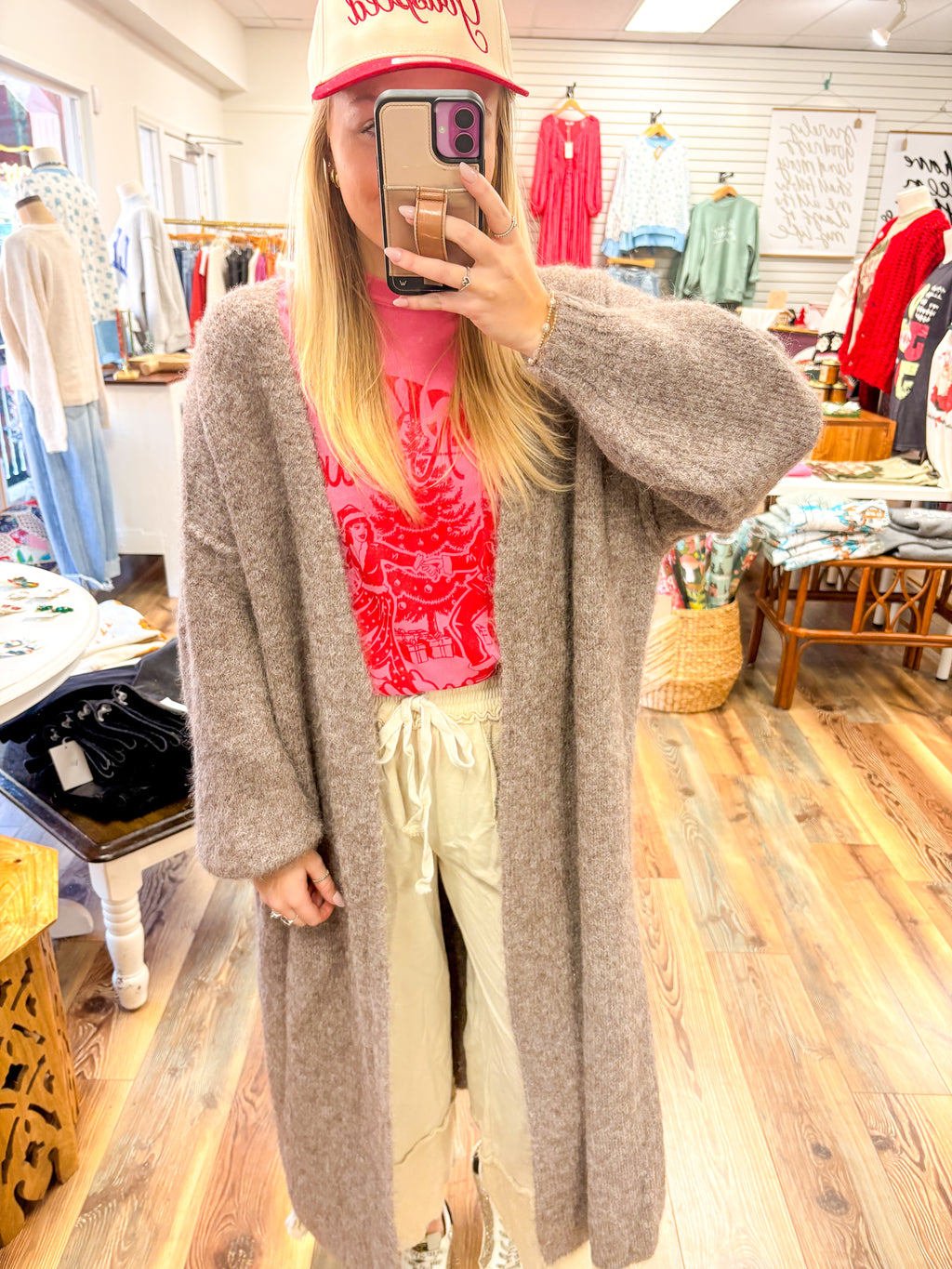 Heather Brown Long Cardigan