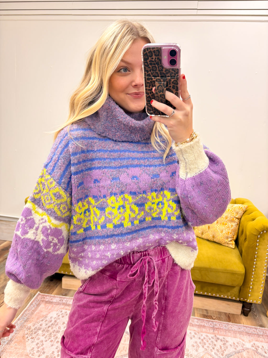 Multi Colored Knitted Turtleneck