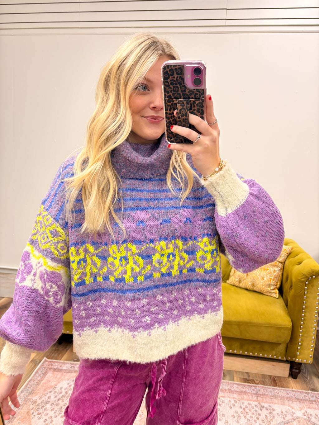 Multi Colored Knitted Turtleneck