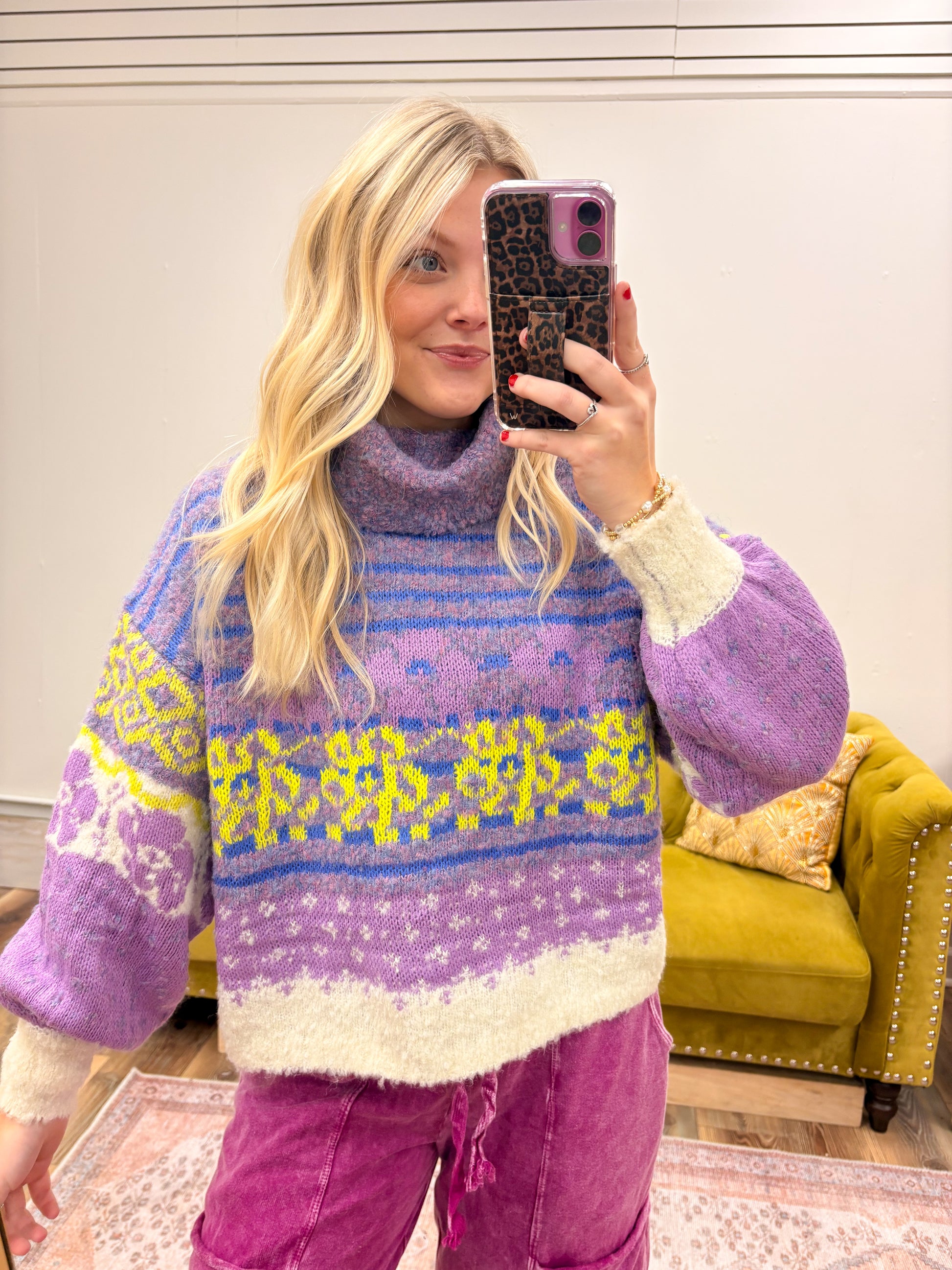 Multi Colored Knitted Turtleneck