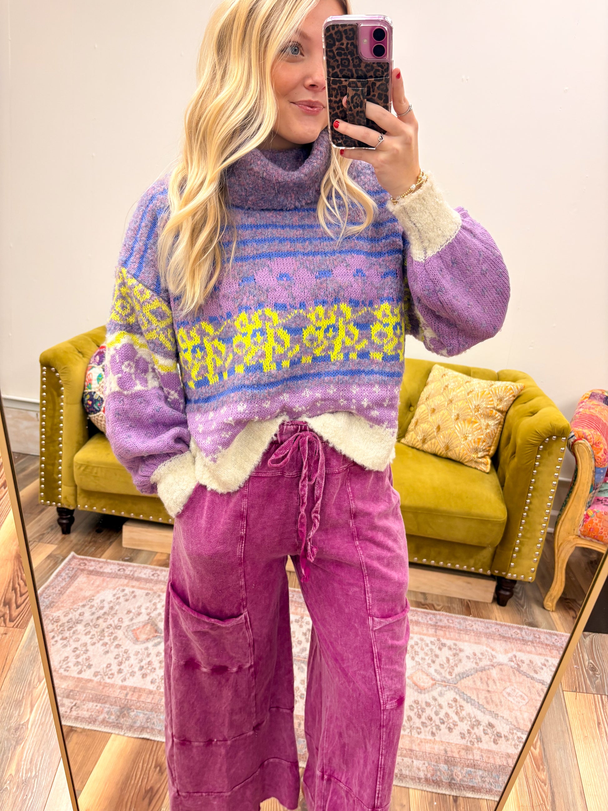 Magenta Wide Leg Pants