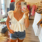 White ruffle crop