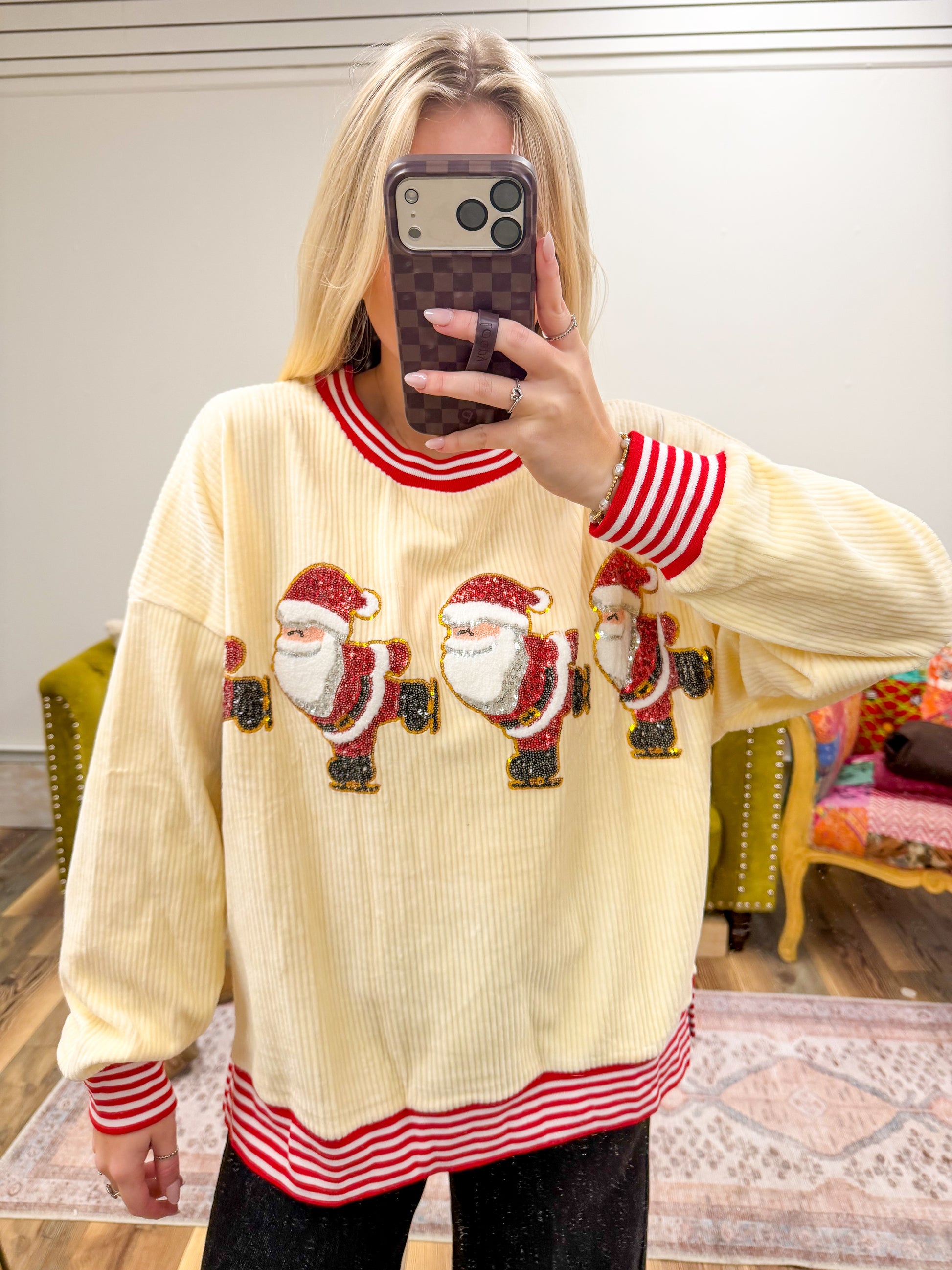 Corduroy Santa Sweater