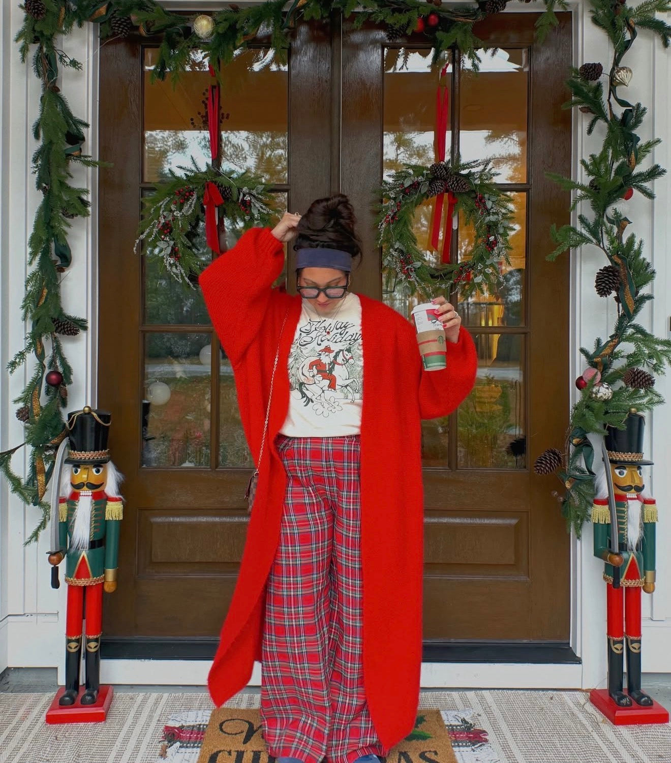Cherry Red Long Cardigan