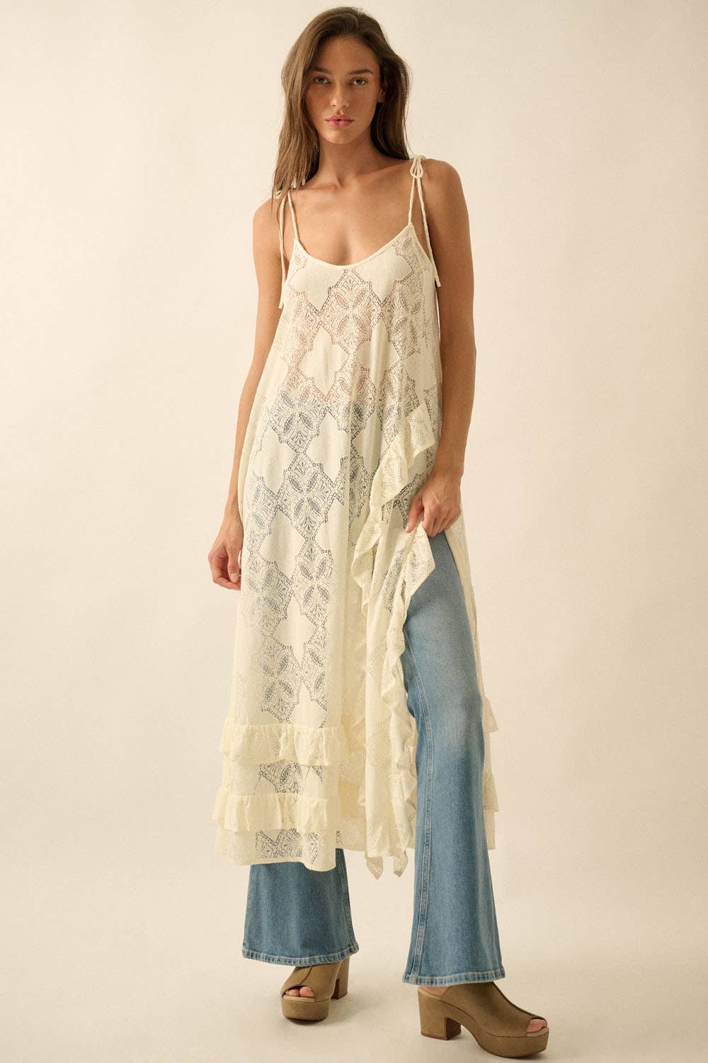 Cream Lace Overlay